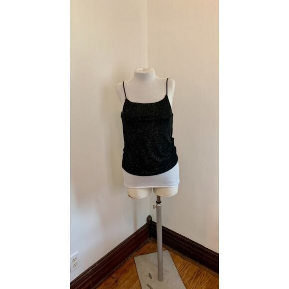 Susan Lawrence Top Sparkle Spaghetti Tank Sexy Club Glitter VTG y2k 90s 2000s - Picture 7 of 12